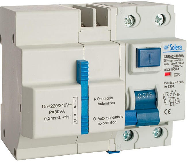 DIFERENCIAL REARMABLE 2P 40A 30MA-A - 1