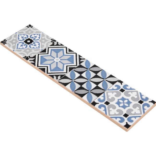 CENEFA CERÁMICA 7X30CM 7560 AZUL. PACK 3 UNIDADES - 1