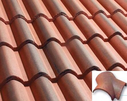 CABALLETE/CUMBRERA 3 AGUAS PARA TEJA HORMIGON GREDOS MASA ROJO VIEJO - 1