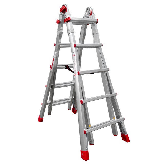ESCALERA METÁLICA MULTIPOSICIÓN DE ALUMINIO 10+10 PELDAÑOS