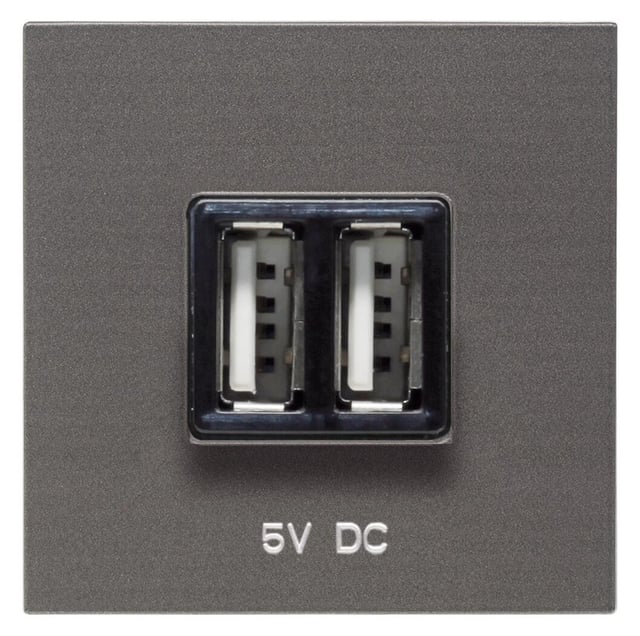 TOMA CARGADOR USB SERIE ZENIT ANTRACITA