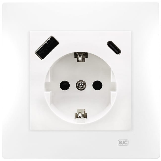 SCHUKO CON USB SERIE VIVA BCO - 1