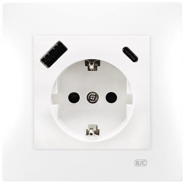 SCHUKO CON USB SERIE VIVA BCO