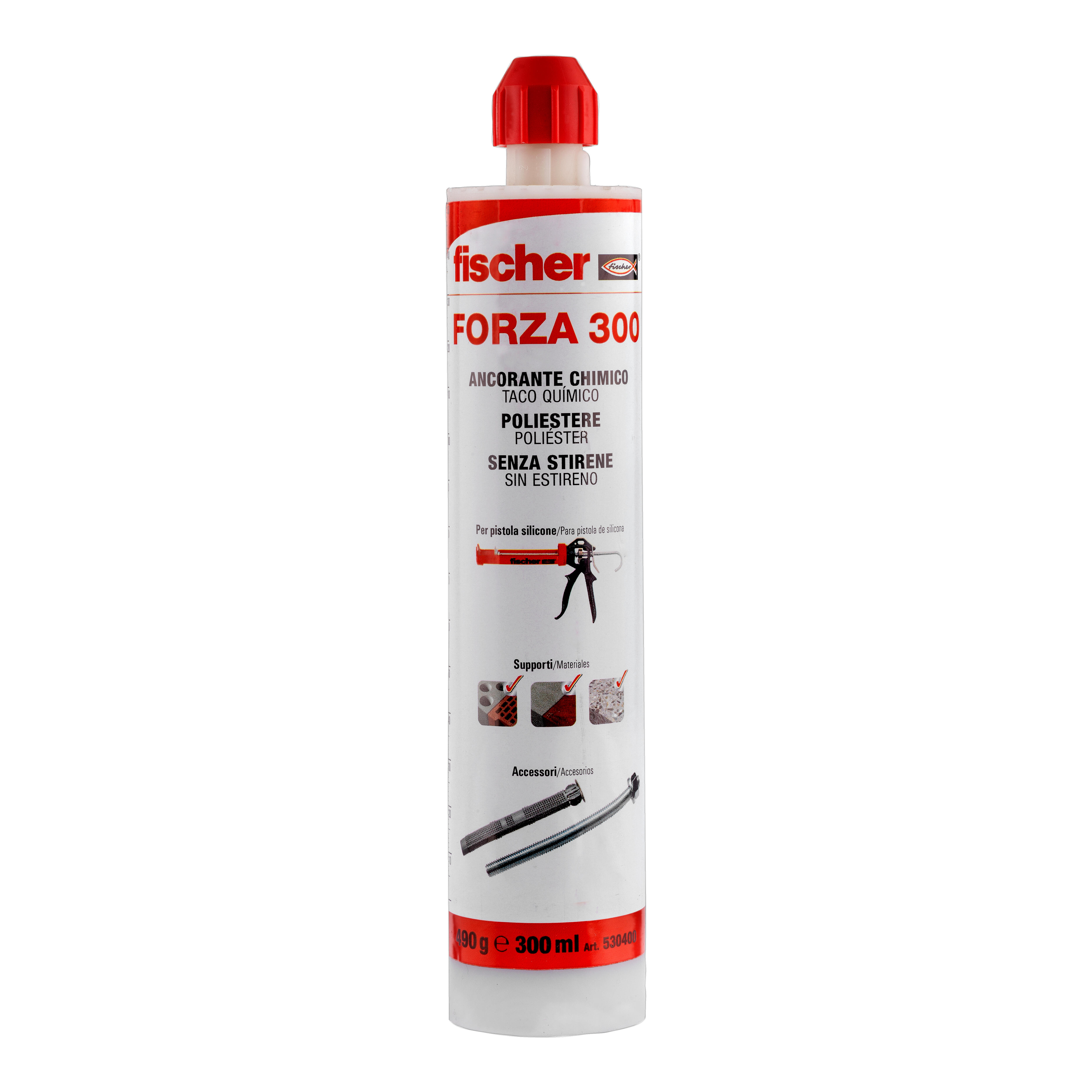 PACK 12 ANCLAJE QUIMICO POLIESTER SIN ESTIRENO FORZA 300 ML + PISTOLA - 2