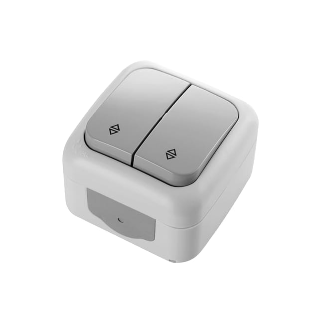 CONMUTADOR DOBLE SERIE SIEMENS COLOR GRIS IP54 - 1