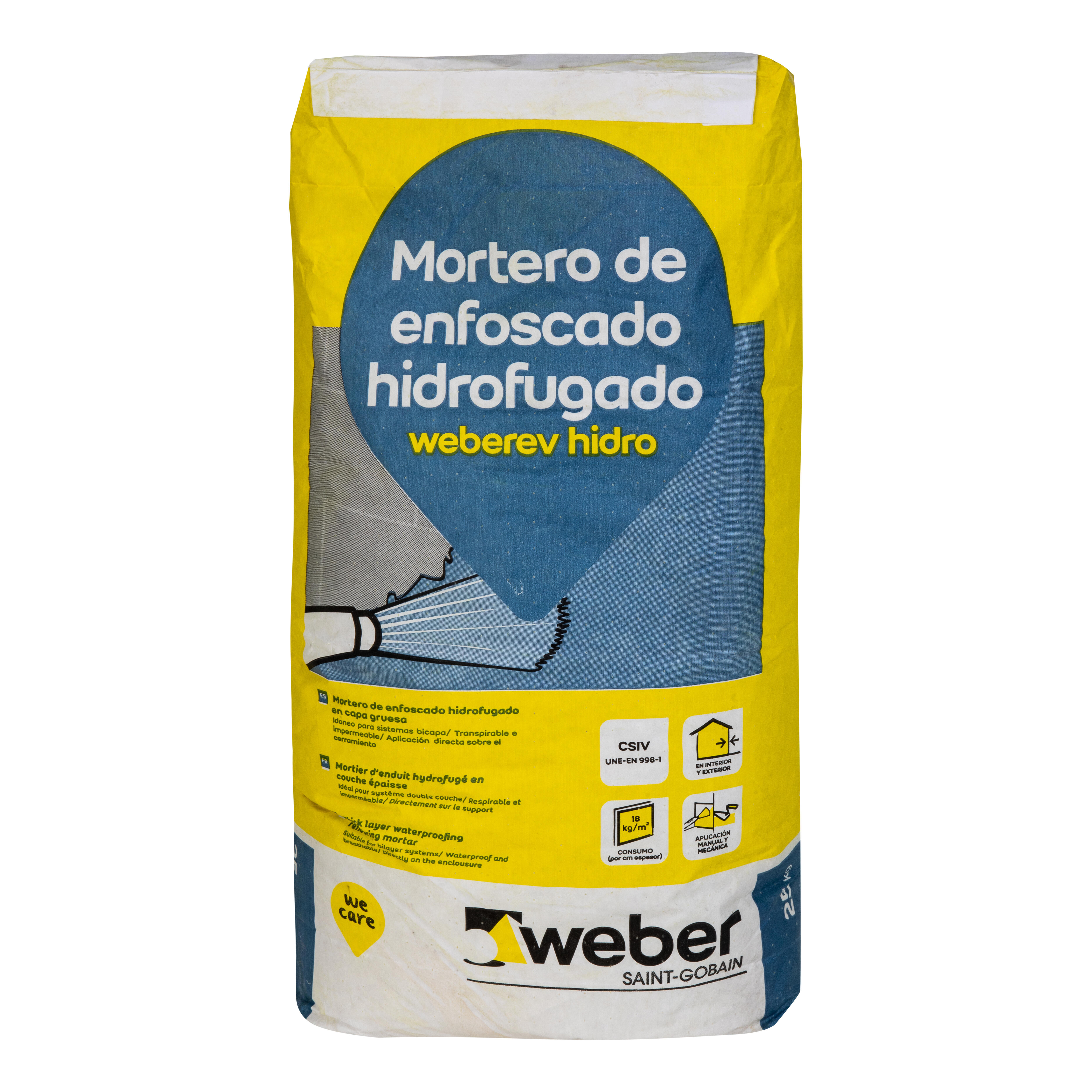 MORTERO DE REVOCO EN CAPA GRUESA WEBEREV HIDRO 25 KG GRIS. - 2