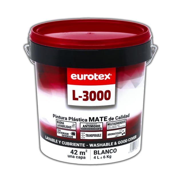 PINTURA PLASTICA BLANCA MATE 4L L3000
