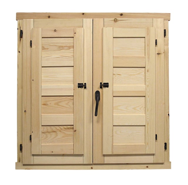 VENTANA DE MADERA CON POSTIGO 80X80CM