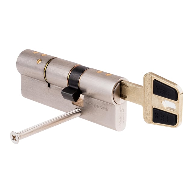 CILINDRO ALTA SEGURIDAD ANTIROTURA Y ANTIBUMPING 30 X 50  MM.  NIQUEL HSK YALE