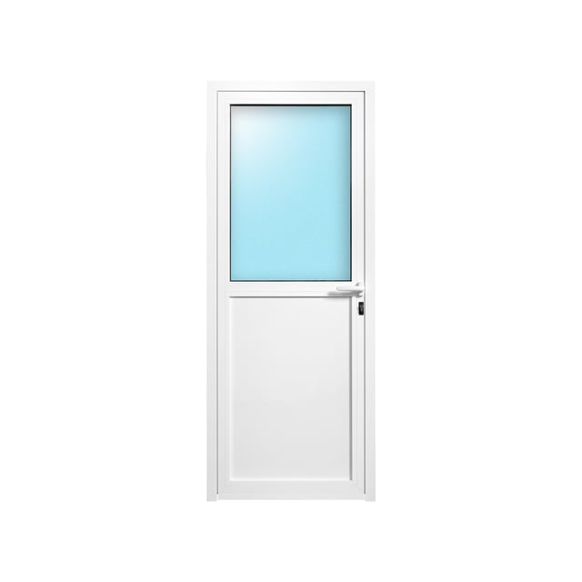 BALCONERA ALUMINIO ABATIBLE BLANCA CON CERRADURA 80X200CM