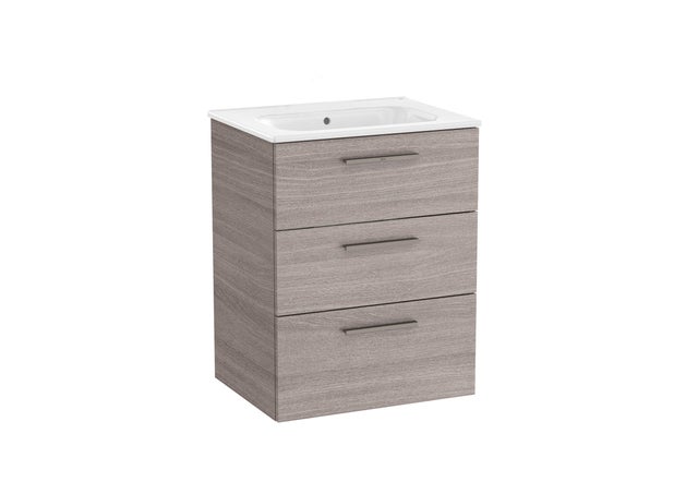 MUEBLE DE BAÑO CON LAVABO ROCA PENTEO ROBLE 58,5X45,5CM
