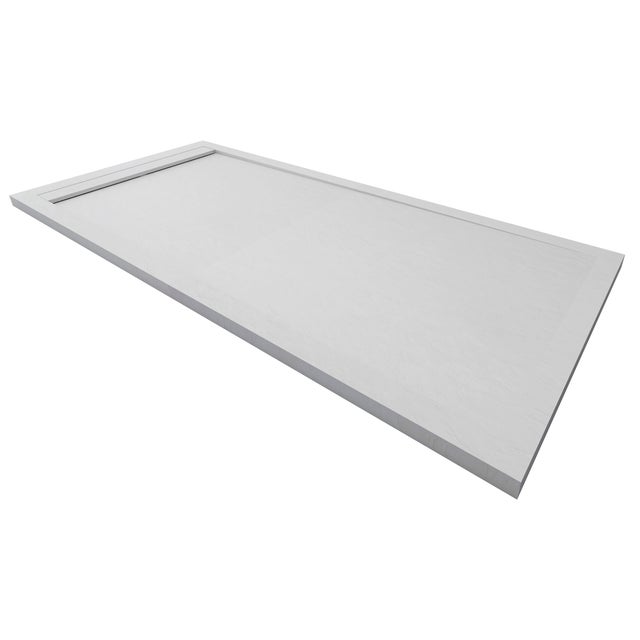 PLATO DE DUCHA RESINA VALVULA OCULTA RECTANGULAR BLANCO 80X160X3CM