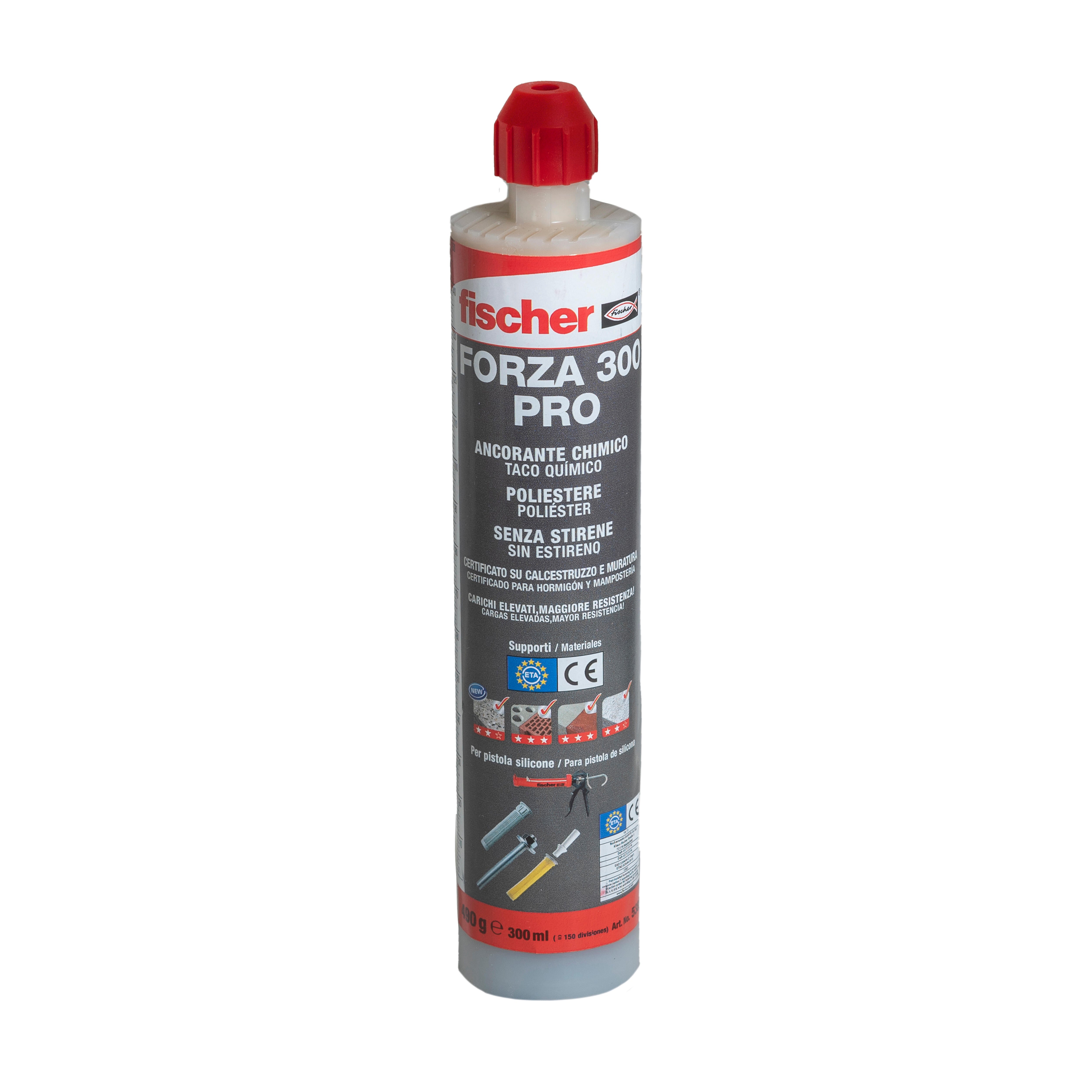 ANCLAJE QUIMICO POLIESTER SIN ESTIRENO FORZA PRO 300 ML FISCHER - 3