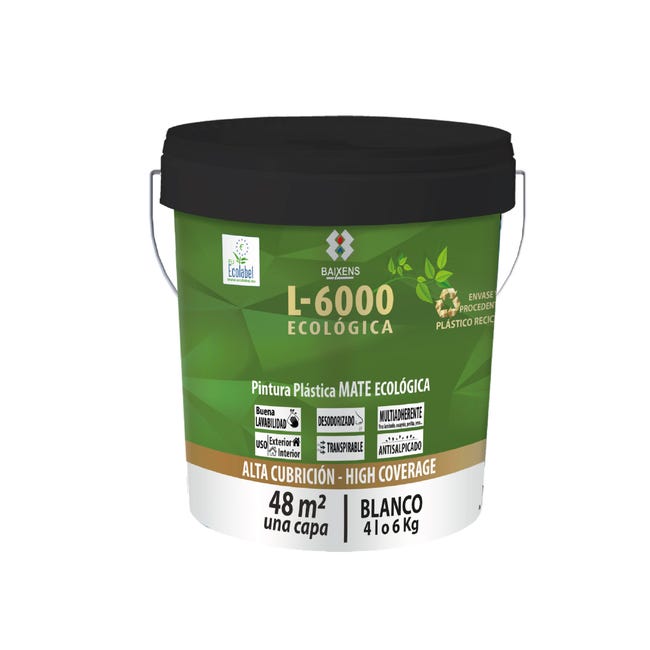 PINTURA PLASTICA BLANCA MATE 4L L6000 - 1