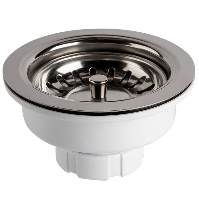 VALVULA FREGADERO 115MM CON VÁSTAGO BLANCO