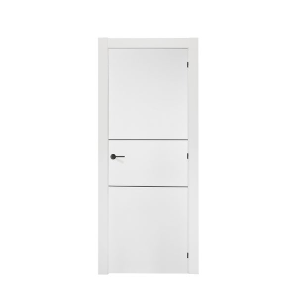 PUERTA INTERIOR EN BLOCK LACADA BLANCA NEGRA VT2 80,5 CM IZQUIERDAECHA