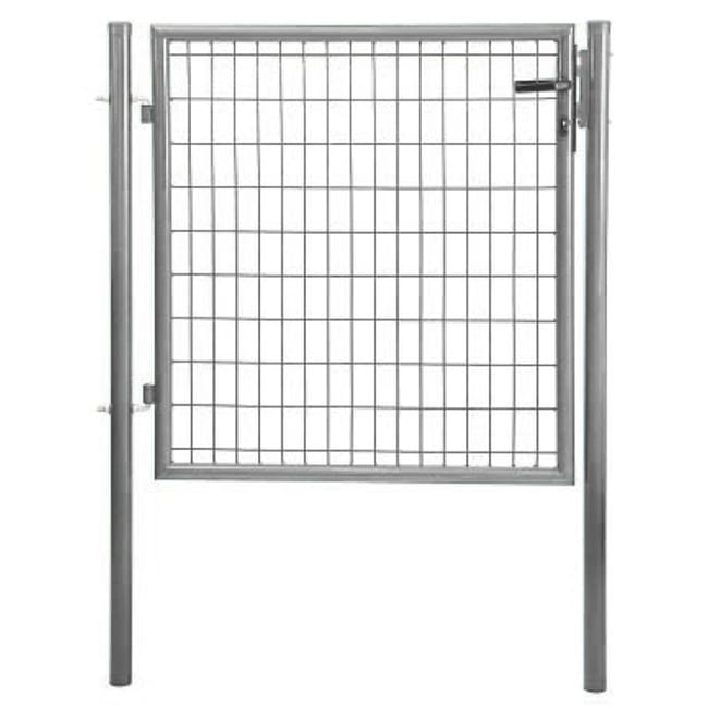 PUERTA METÁLICA POSTE REDONDO GALVANIZADA 1X1M MALLA 100X50 MM - 1