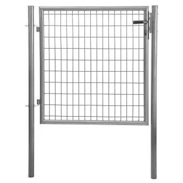 PUERTA METÁLICA POSTE REDONDO GALVANIZADA 1X1M MALLA 100X50 MM