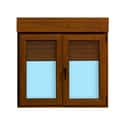 VENTANA PVC OSCILOBATIENTE  CON PERSIANA ROBLE 120X118CM - 1