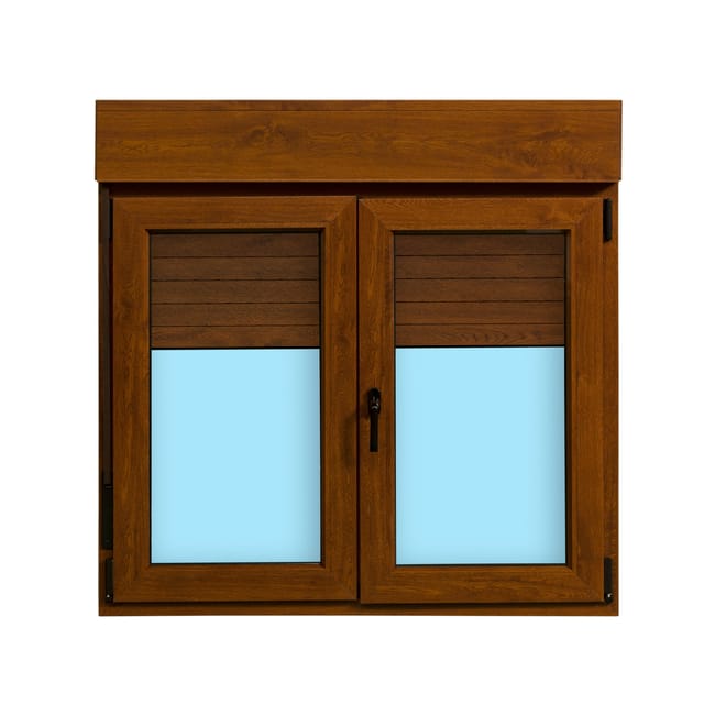 VENTANA PVC OSCILOBATIENTE  CON PERSIANA ROBLE 120X118CM - 1