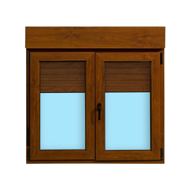 VENTANA PVC OSCILOBATIENTE  CON PERSIANA ROBLE 120X118CM