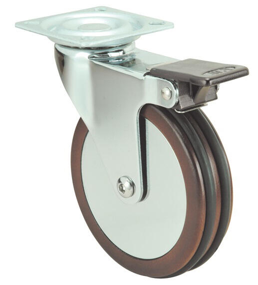 RUEDA 50MM MADERA. HASTA 30KG. LLANTA CROMADO