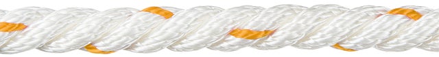 CUERDA POLIPROPILENO CABLEADA 14MM. 1M BLANCO CON PINTAS AMARILLAS ROMBULL