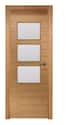 PUERTA INTERIOR EN BLOCK RECHAPADO ROBLE VT5 VIDRIADA 70,5 CM IZQUIERDA - 1