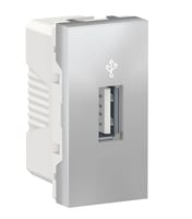 TOMA CARGADOR USB SERIE NEW UNICA ALUMINIO - 1