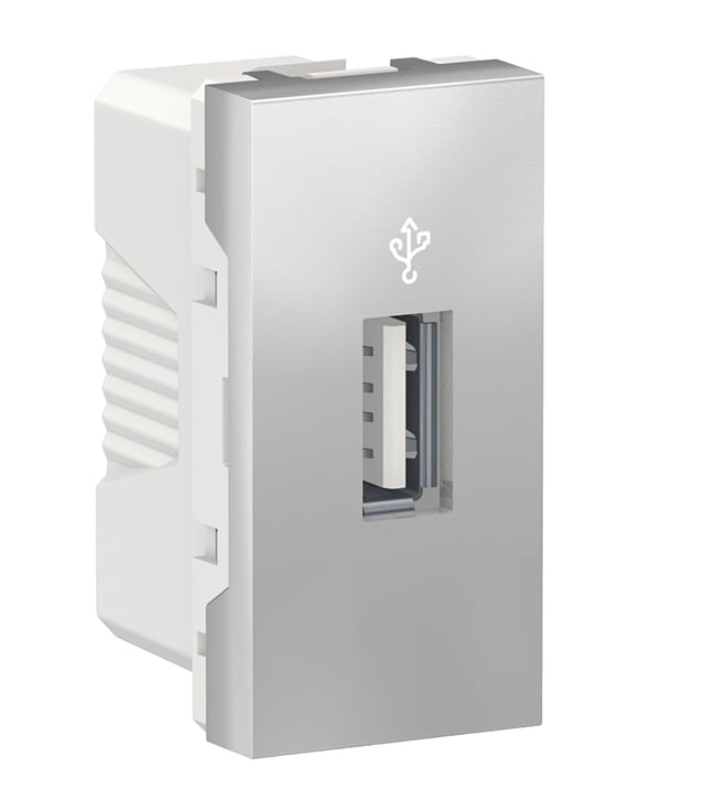 TOMA CARGADOR USB SERIE NEW UNICA ALUMINIO