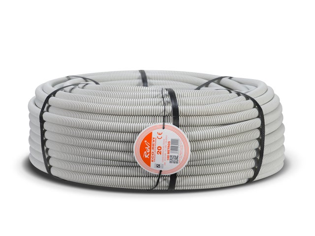TUBO CORRUGADO LIBRE DE HALOGENOS GRIS 20MM 100M