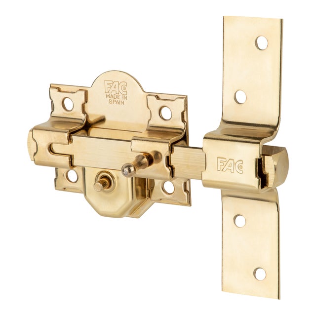 CERROJO PUERTA DE SEGURIDAD PARA INTERIOR Y EXTERIOR DORADO 5 LLAVES FAC