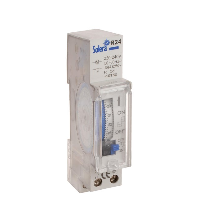 INTERRUPTOR HORARIO CON RESERVA 1 MODULO SOLERA