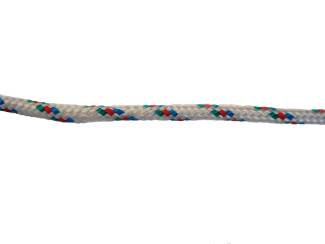 CORDON POLIPROPILENO TRENZADA CON ALMA 4MM. 1M TRICOLOR  ROMBULL