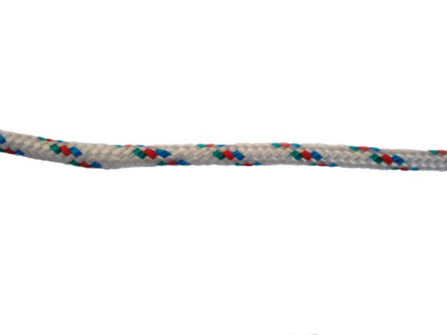 CORDON POLIPROPILENO TRENZADA CON ALMA 4MM. 1M TRICOLOR  ROMBULL