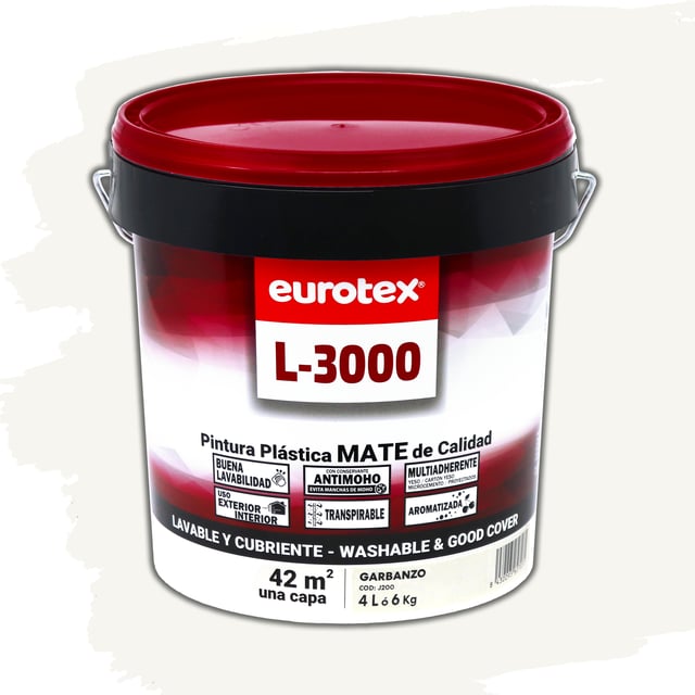 PINTURA PLASTICA GARBANZO MATE 4L L3000