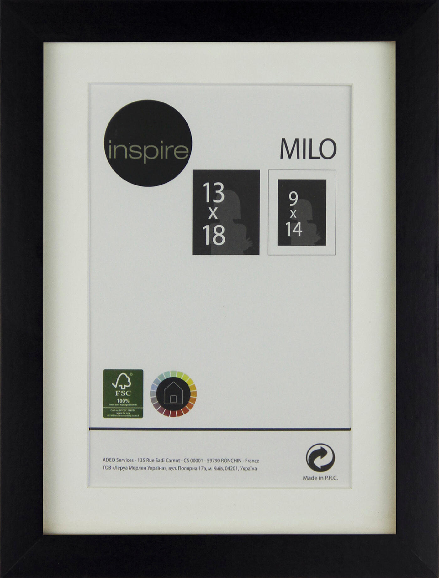 Moldura 13x18cm milo preto Inspire 'm' - 2