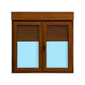 VENTANA PVC OSCILOBATIENTE CON PERSIANA ROBLE 140X138CM - 1