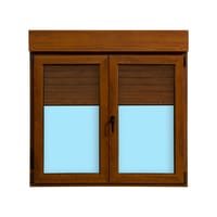 VENTANA PVC OSCILOBATIENTE CON PERSIANA ROBLE 140X138CM - 1