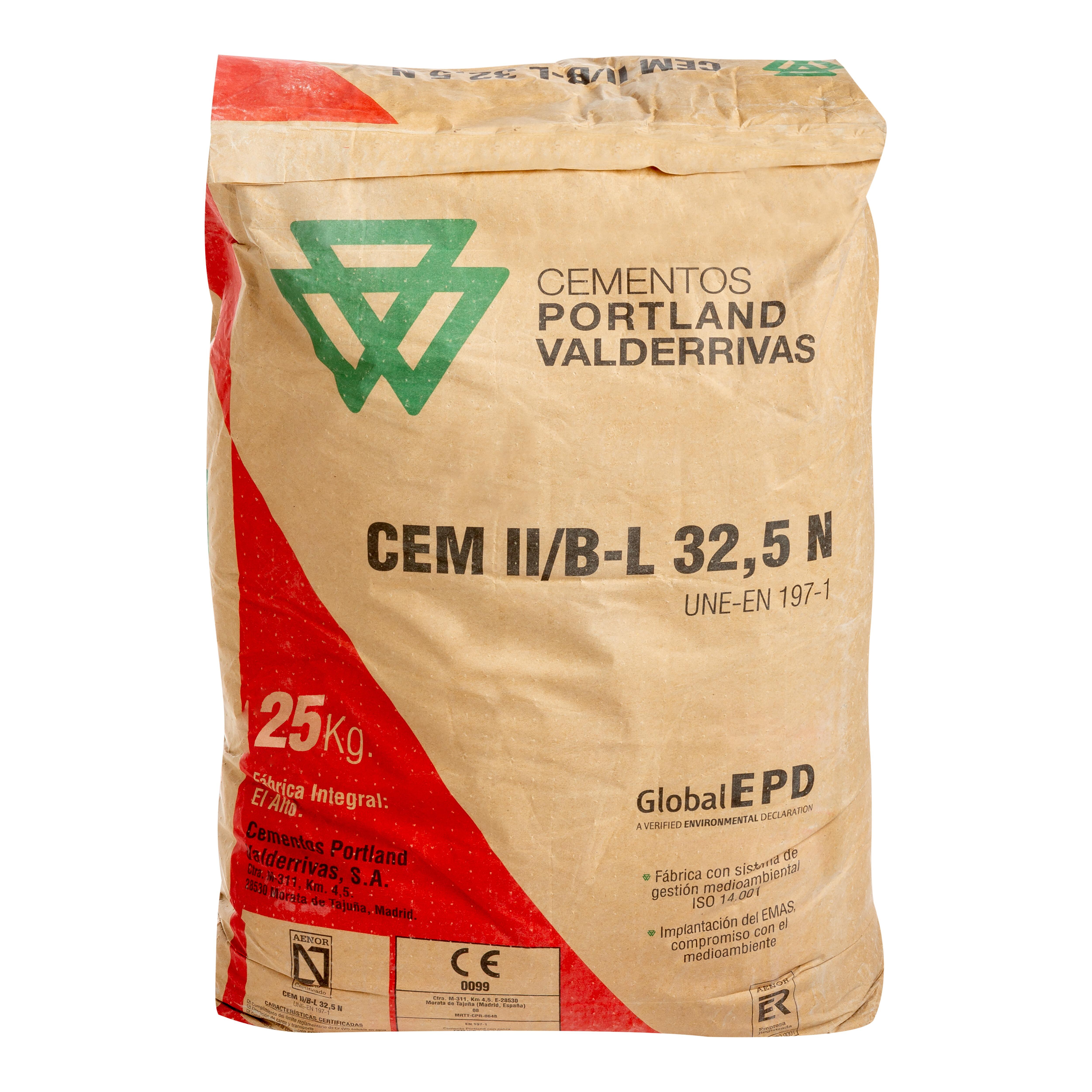 CEMENTO GRIS VALDERRIVAS 32,5N 25 KG - 2