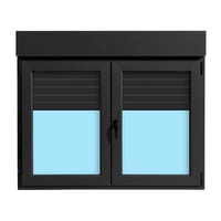 VENTANA PVC OSCILOBATIENTE CON PERSIANA GRIS GRAFITO140X118CM - 1