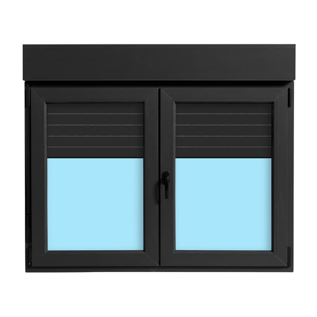 VENTANA PVC OSCILOBATIENTE CON PERSIANA GRIS GRAFITO140X118CM - 1