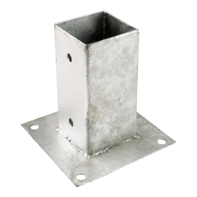 BASE ACERO GALVANIZADO CON PLETINA 7X7 CM