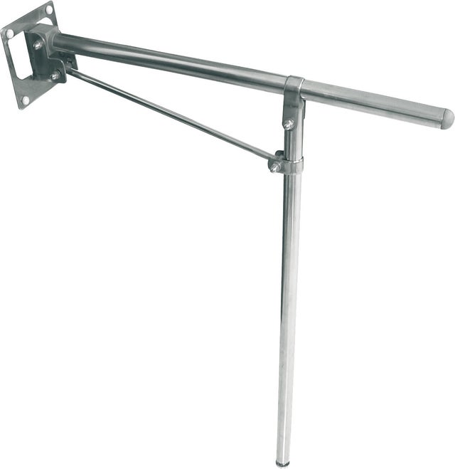 BARRA ABATIBLE CON PATA INOX BRILLO