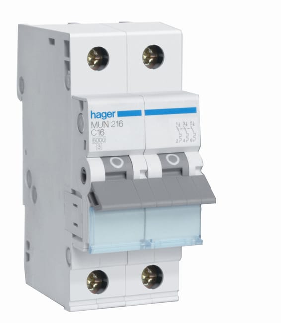 AUTOMÁTICO MAGNETOTÉRMICO 2P 16A HAGER - 1