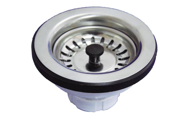 VÁLVULA FREGADERO 115MM CON VÁSTAGO BLANCO TECNOAGUA