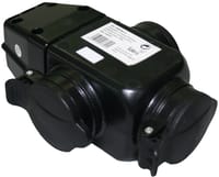 ADAPTADOR CAUCHO 3 TOMAS 16A CON TAPA IP44 NEGRO - 1