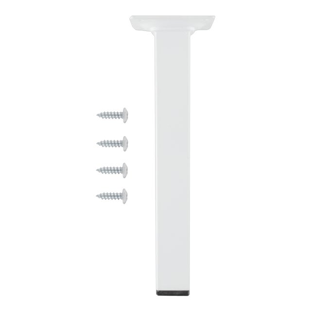 PATA MUEBLE ACERO CUADRADA 200MM 25x25MM BLANCA. 1UD