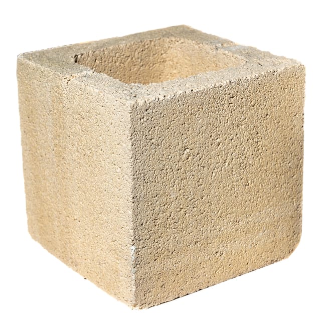 BLOQUE DE HORMIGÓN LISO MEDIO CREMA 19X19X19 CM - 1