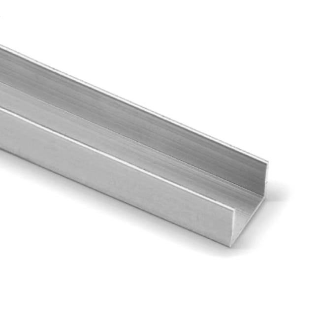 PERFIL U PLATA  MATE 260 CM 16 MM - 1